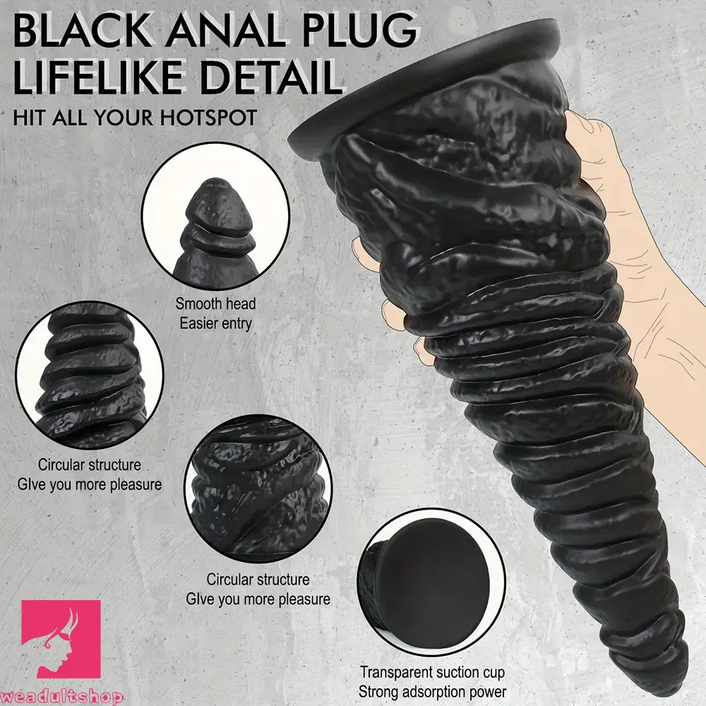 11in Huge Silicone Thick Anal Plug Dildo With Tapered Glans Ass Stretcher