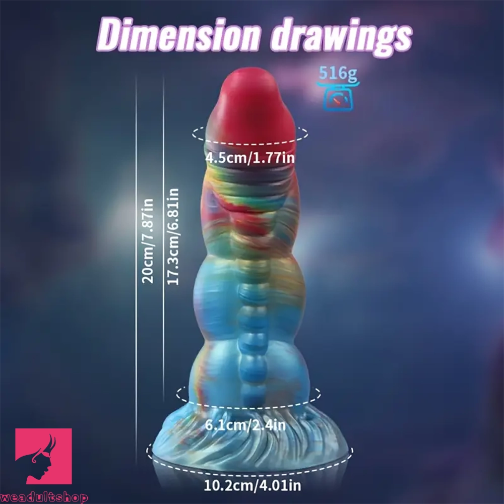 7.87in Forest Light Fantasy Monster Prostate Dildo With Glow in The Dark