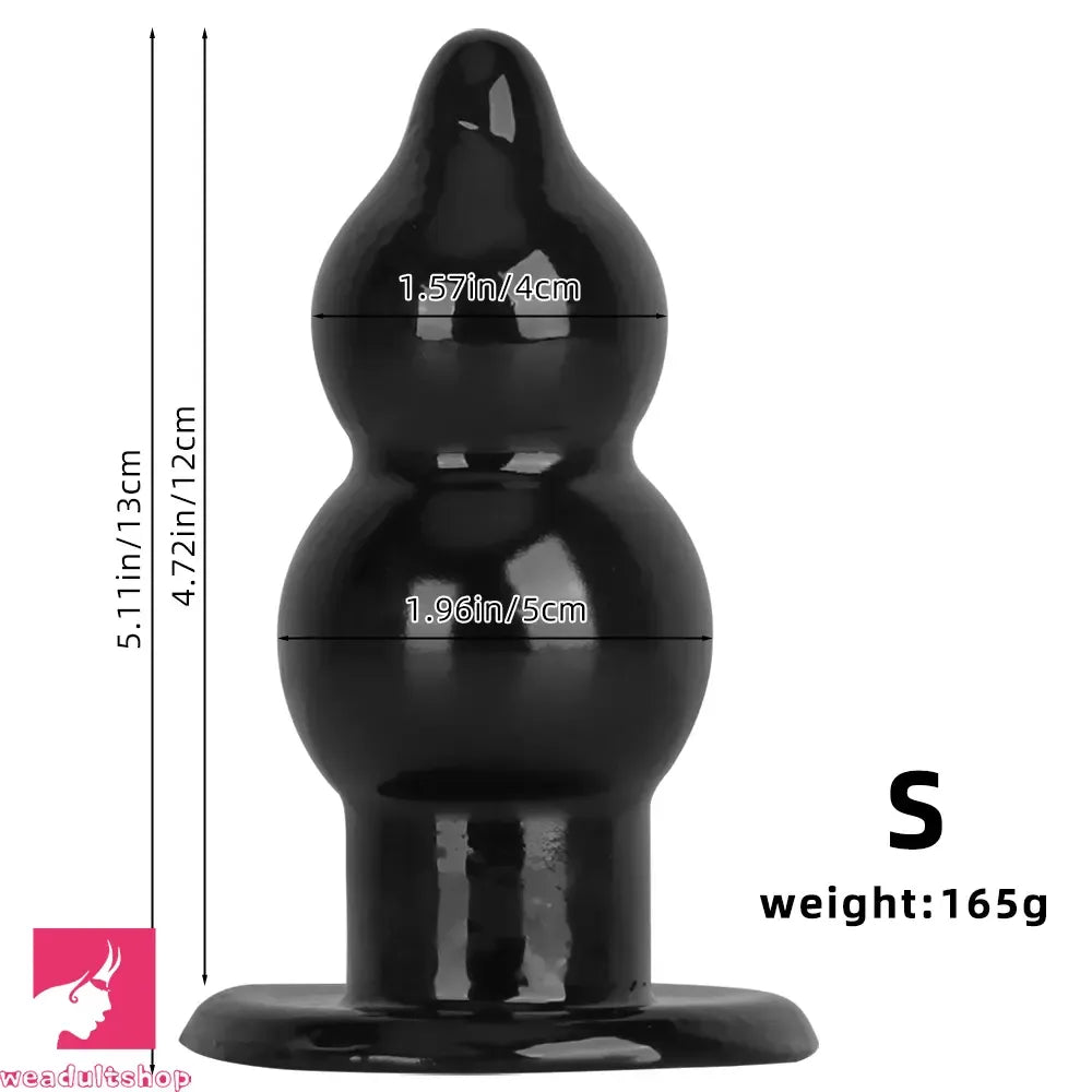 5.11in 9.05in Black Fantasy PVC Big Thick Butt Plug Dildo Cock Stimulator