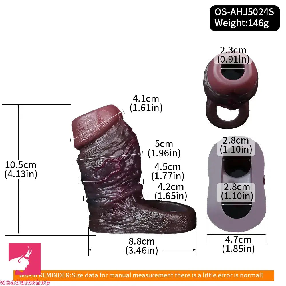 4.13in 4.96in 5.91in 6.53in Real Flexible Realistic Cock Soft Dildo Sleeve