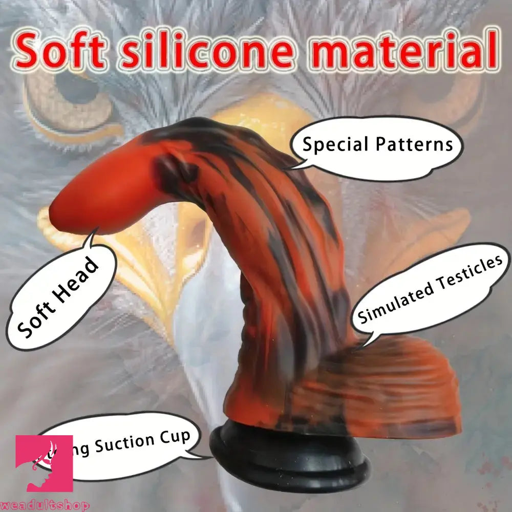 9.25in Monster Eagle Dreamy Black Red Fantasy Thick Silicone Odd Dildo