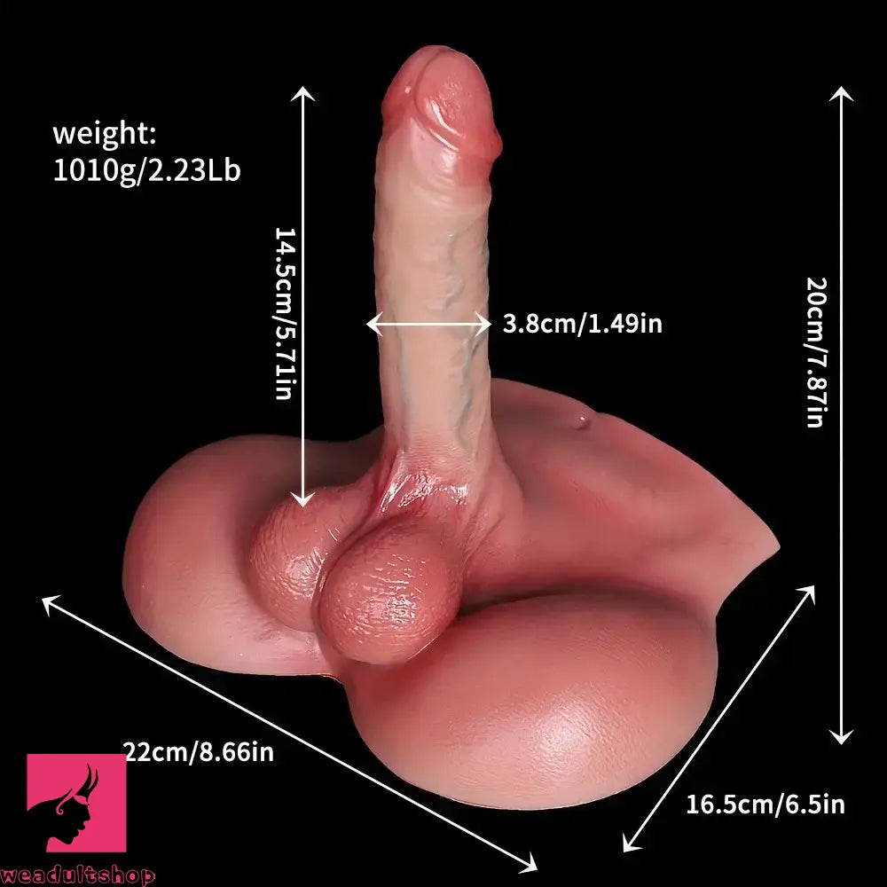5.71in Dildo With Sex Torso Silicone Female Skin Tone Vaginal Stimulator