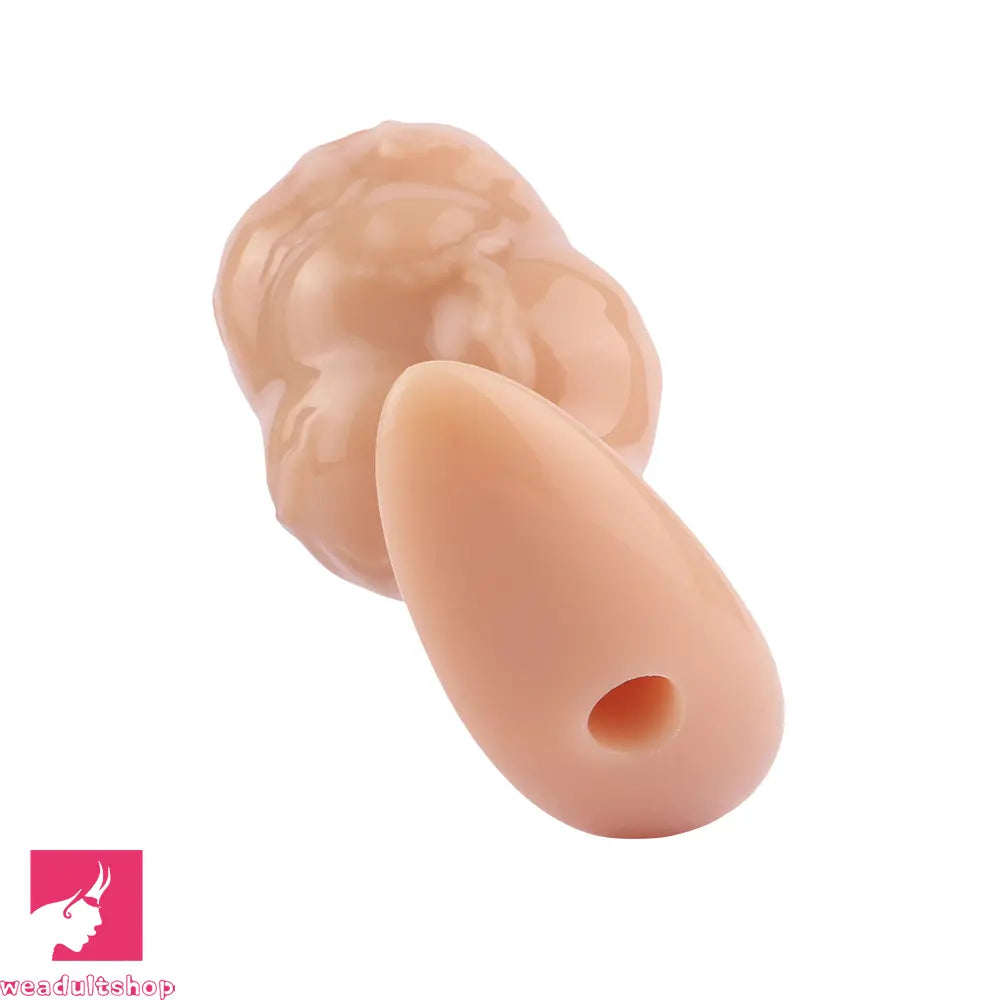 4.1in Fox Tail Wear Anchor Silicone Dildo Butt Plug For BDSM Role Sex Toy