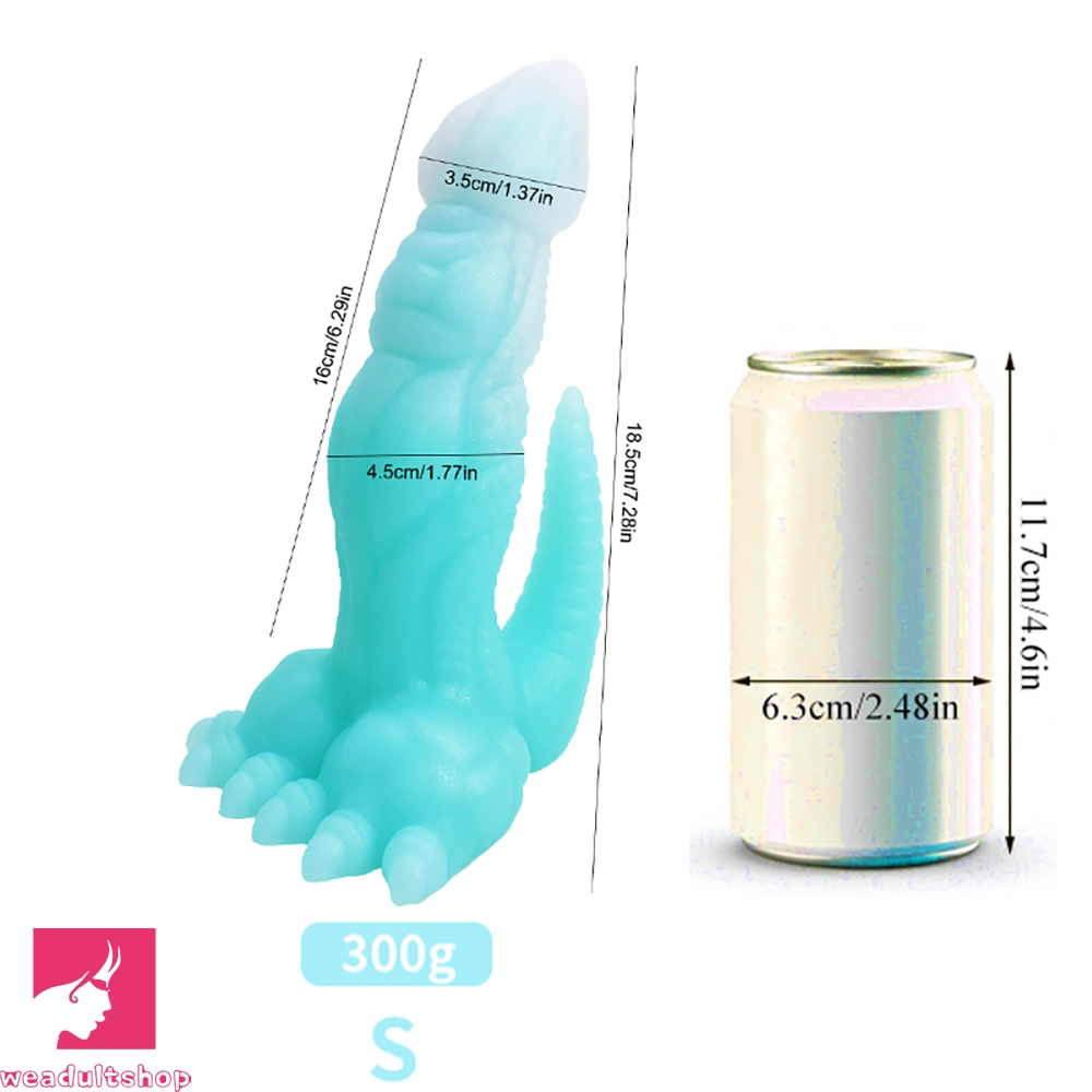 7.28in 9.44in Dinosaur Luminous Monster Soft Silicone Prostate Dildo