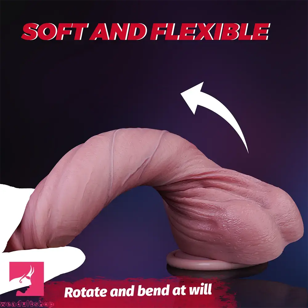 8.46in Dual Density Silicone Soft Big Dildo Vaginal G-Spot Gay Sex Cock Toy