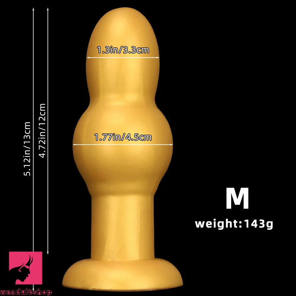 4.53in 5.12in 6.1in 7.48in Silicone Gold Calabash Brothers Alien Anal Dildo
