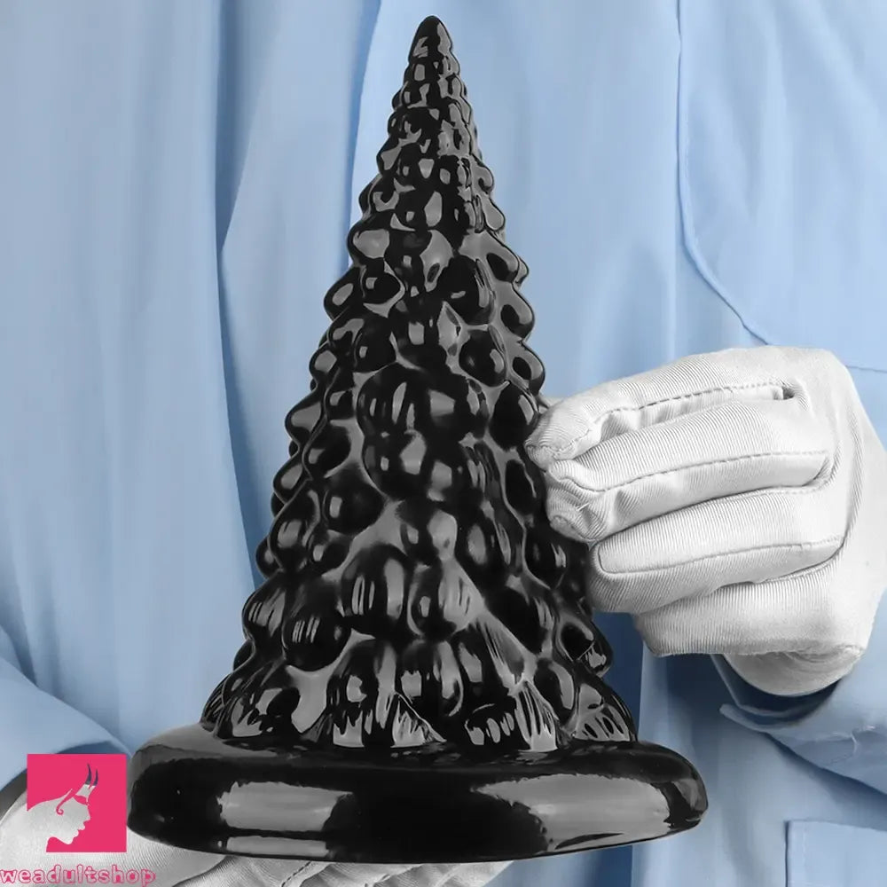 7.87in Black PVC Thick Anal Plug Anal Expansion Suction Cup Clit Dildo