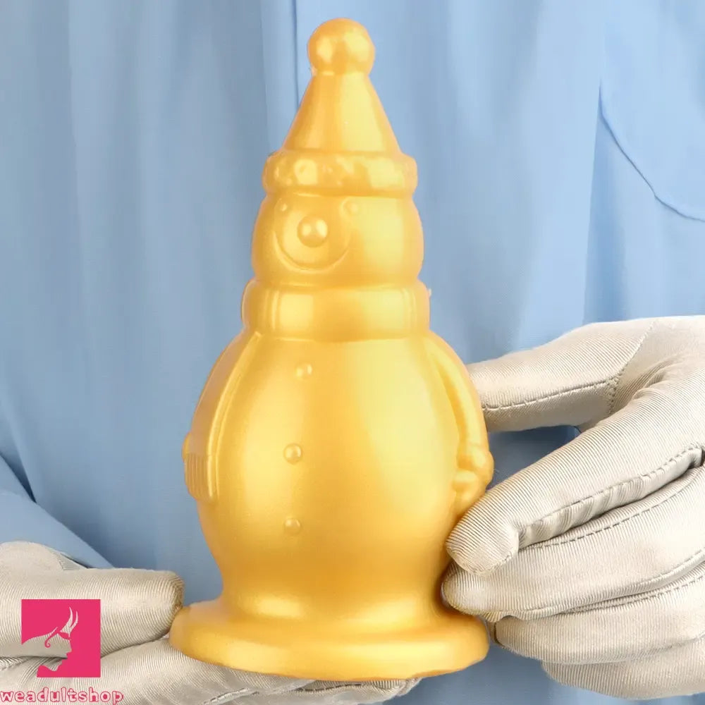 6.3in Snowman Silicone Soft Extra Golden Butt Plug Dildo For Clit Flirting