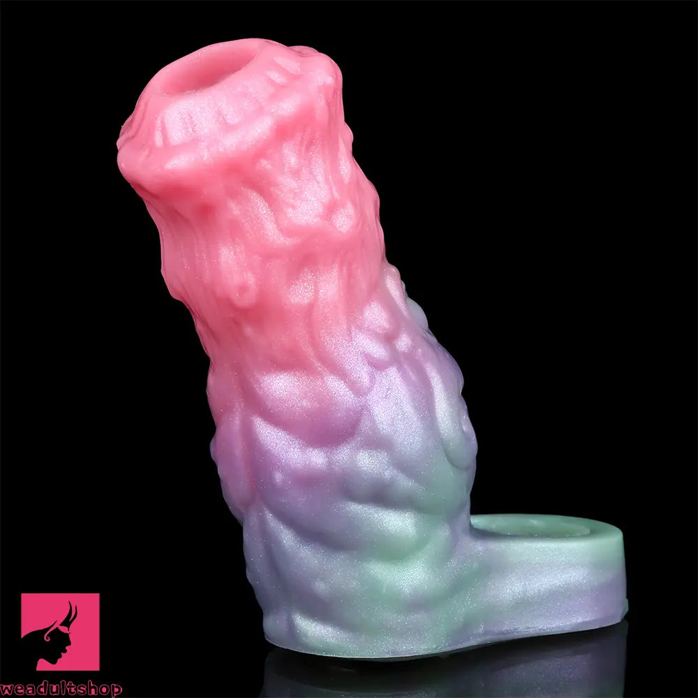 4.96in Silicone Soft Cock Fantasy Hollow Dildo Sleeve Cock Extension