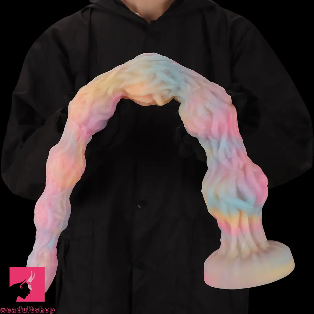 17.32in 21.25in 25.19in Luminous Pull Beads Silicone Dildo Butt Plug Rare Cock