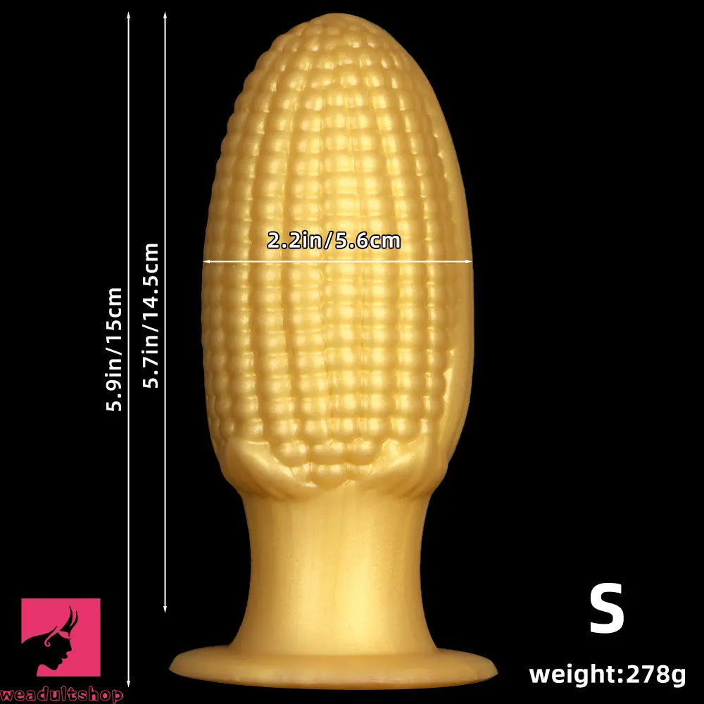 5.9in 6.7in 8.07in Liquid Silicone Thread Granules Soft Corn Gold Cock Dildo