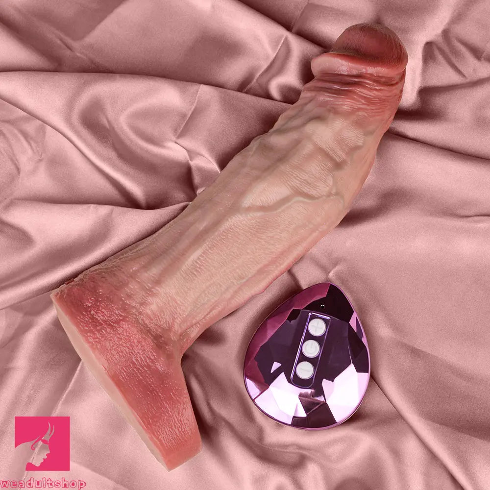 7.68in Vibrating Real Automatic Silicone Hollow Dildo Sleeve Penis Extender