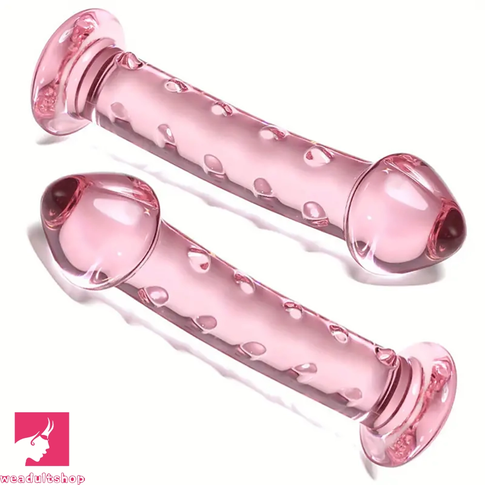 6.61in Clear Glass Adult Sex G-spot Spiked Dildo G Spot Stimulation Toy