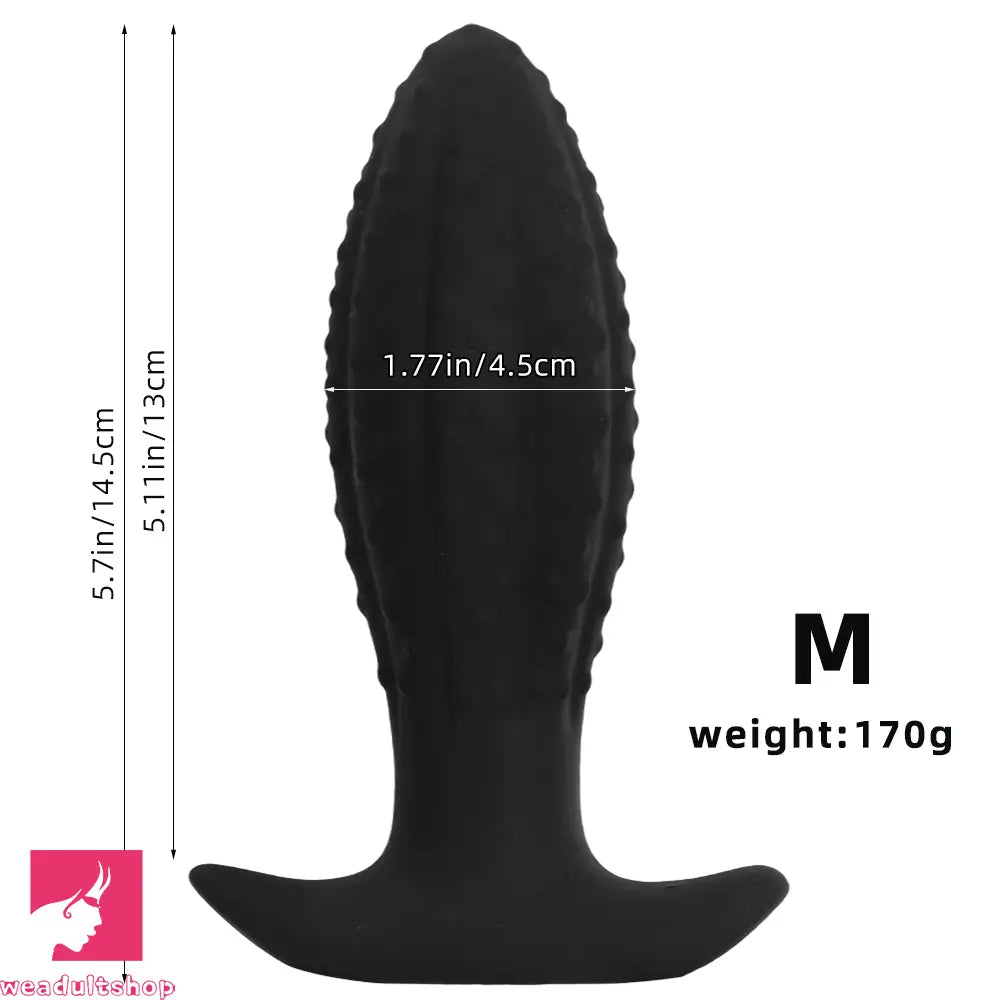4.52in 5.7in 7.08in Black Bodysafe Ultra-silicone Small Anal Plug Cock Dildo