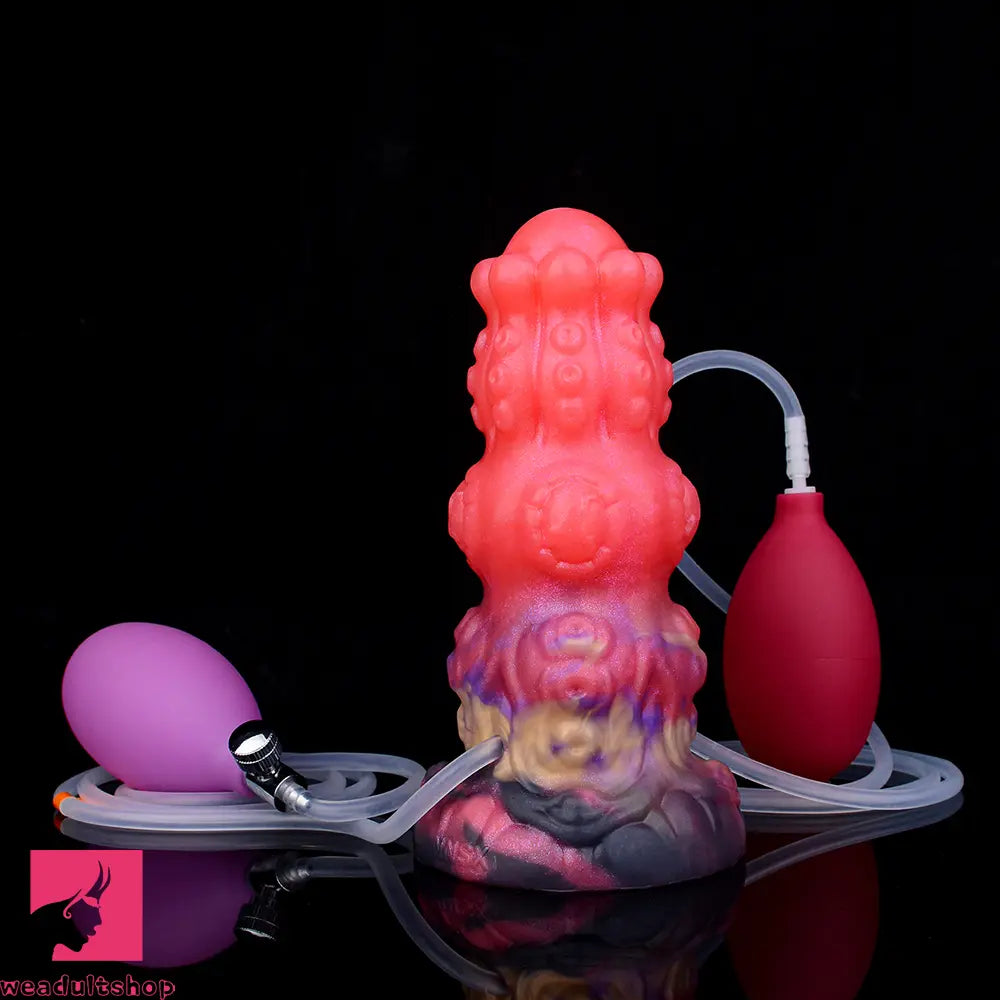 5.91in Fantasy Weird Silicone Soft Inflatable Spraying Water Dildo For Sex