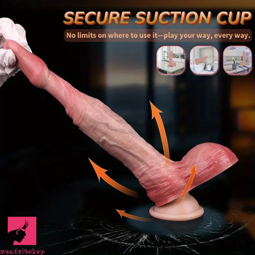 7.95in Stuffed Thick Penis Soft Dual Density Silicone Dildo For Orgasm