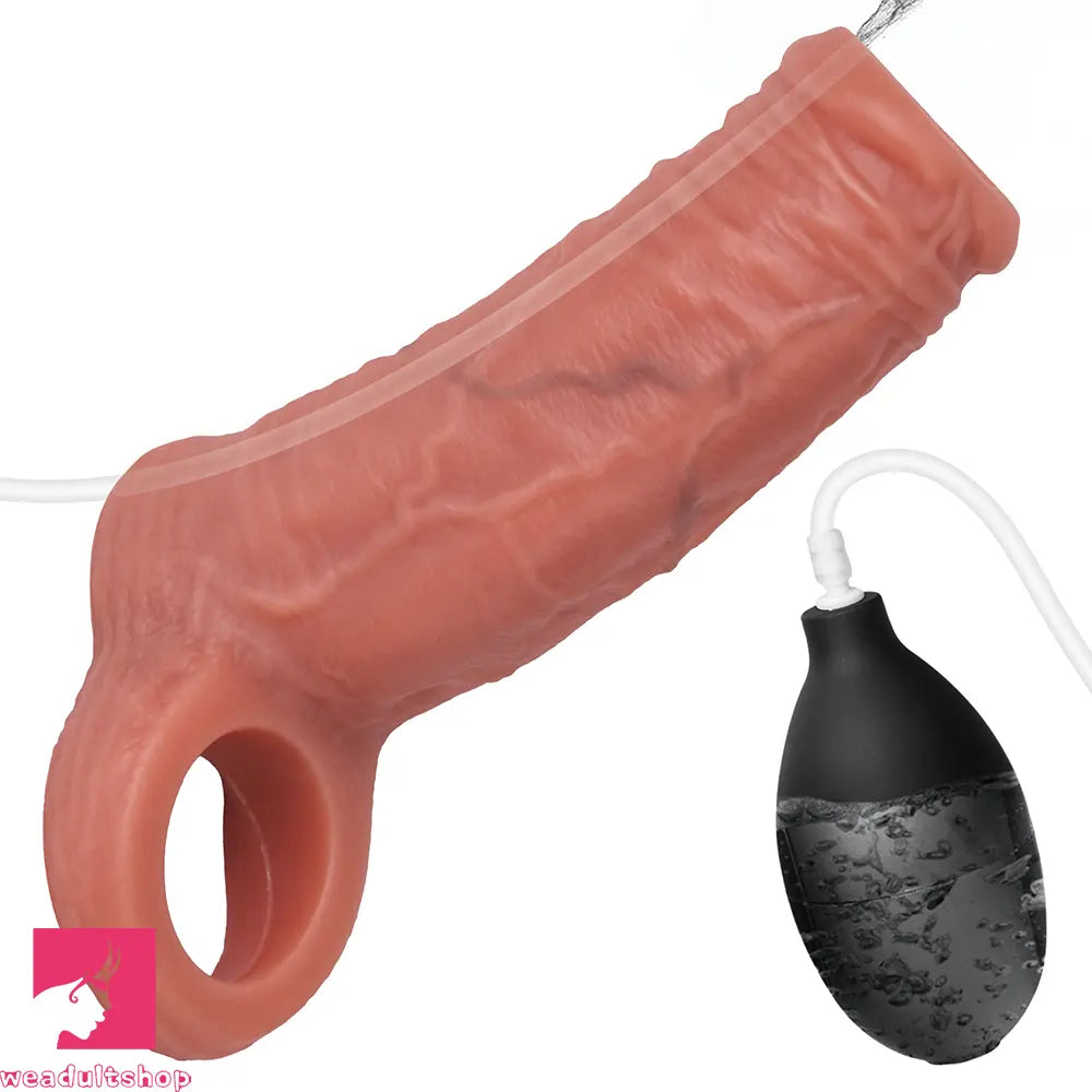 4.1in 4.7in Realistic Squirting Dildo Sleeve Reusable Erotica For Couple Cock