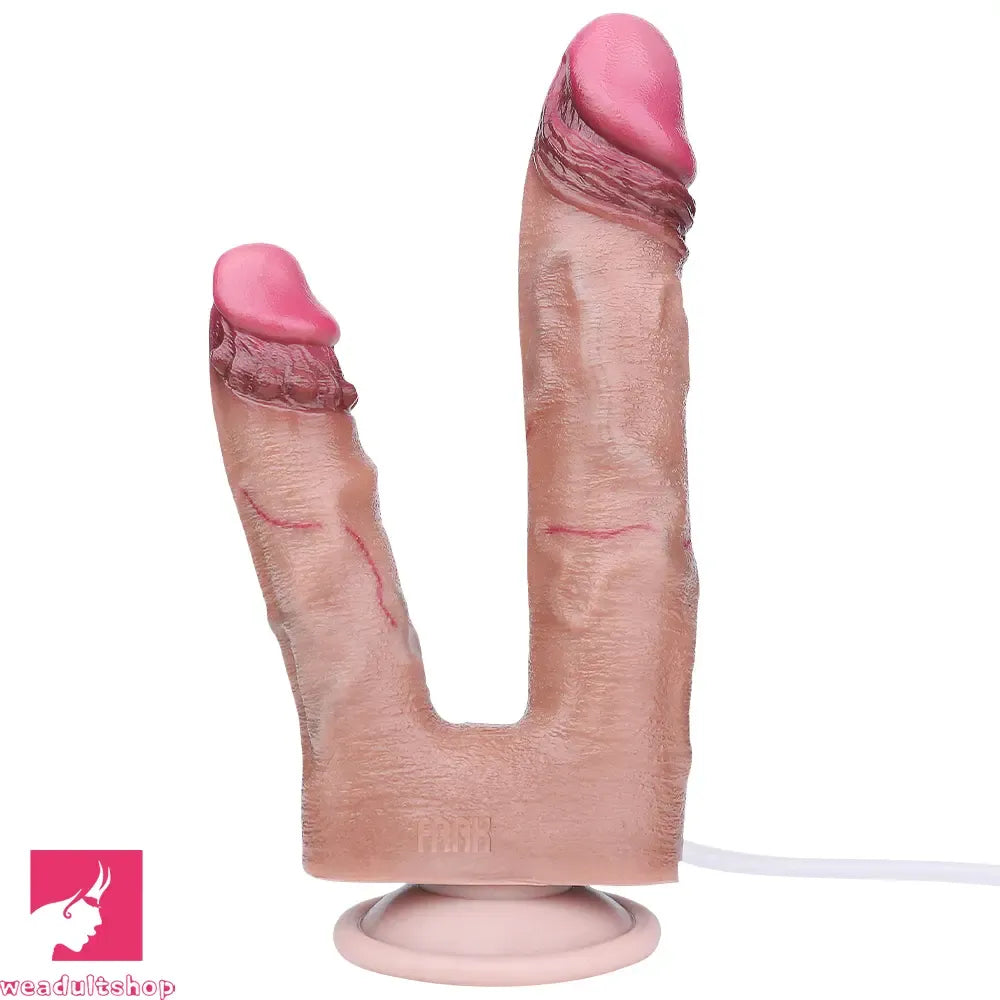 8.26in Double Density Silicone Soft Ejaculating Dual Ended Large Big Dildo
