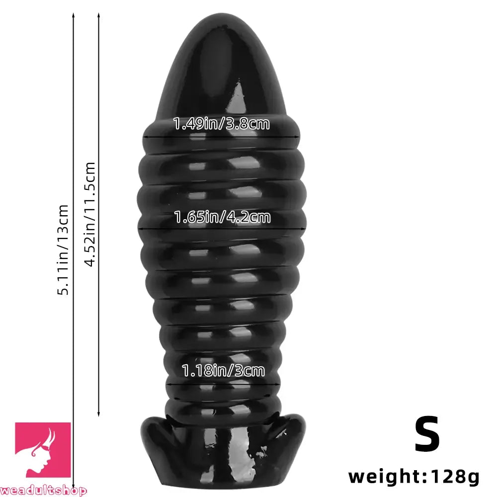 5.11in 7.08in 9.05in Dragon Egg Thread PVC Black Toy Big Butt Plug Dildo