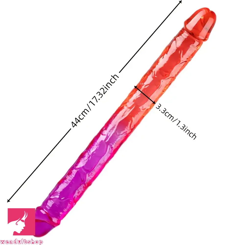 17.32in Dual-Ended Double Penetration Big Dildo For G-Spot Clit Stimulation