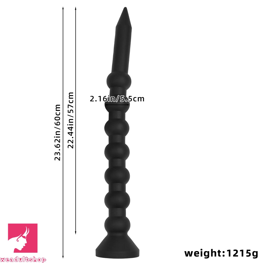 23.62in Soft Seven Beads Expansion Long Deep Huge Anal Plug Cock Dildo