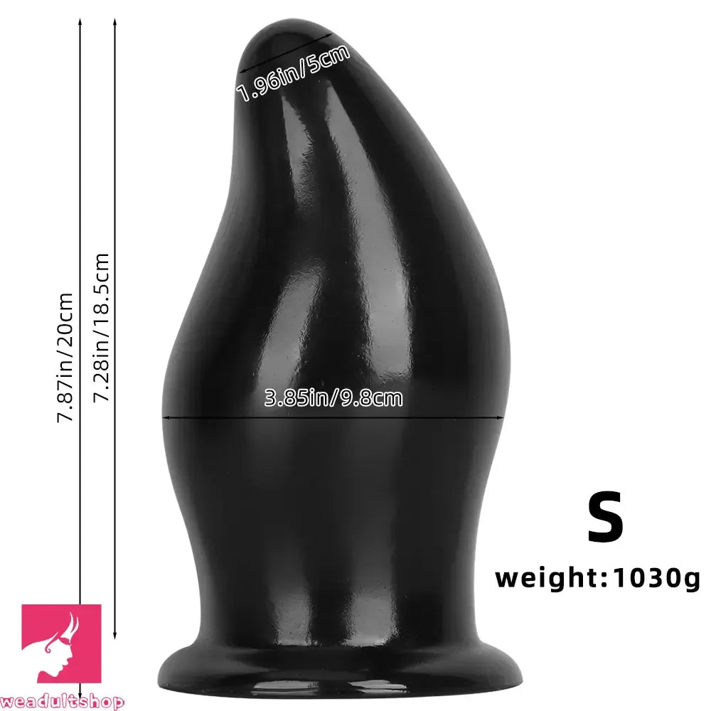 7.87in 9.44in PVC Black Anal Plug Thick Fat Big Dildo Cock With Suction Cup