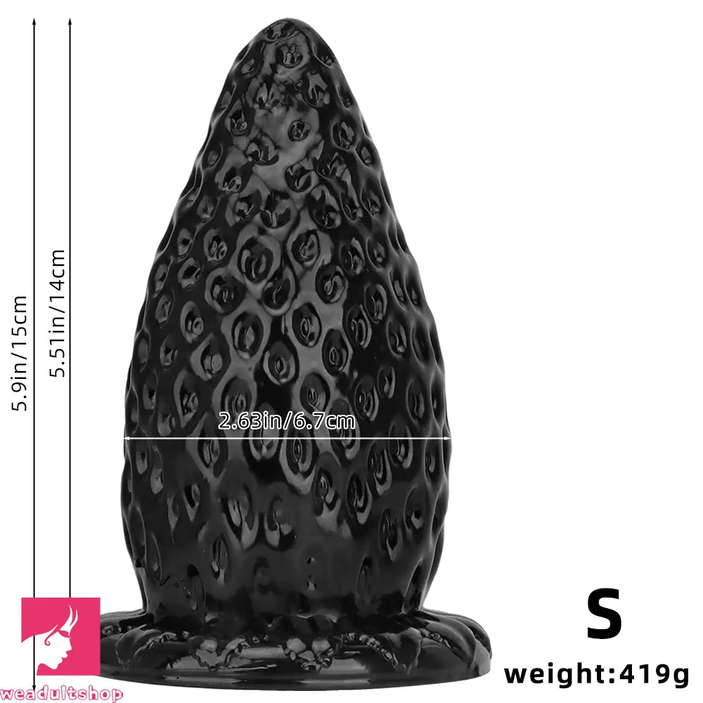 5.9in 8.07in 9.84in Super Thick Strawberry Penis Anal Plug PVC Dildo