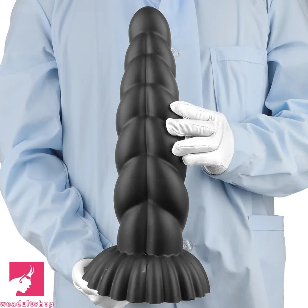 14.76in Silicone Black Extra Large Thick Anal Plug Dildo For Masturbation