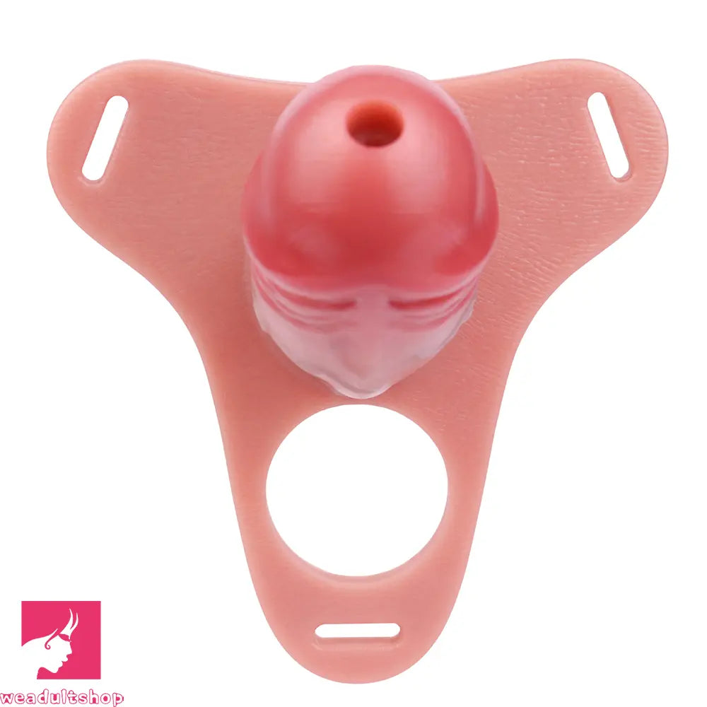 5.82in Real Hollow Strap on Silicone Cock Cage Dildo For Chastity Toy