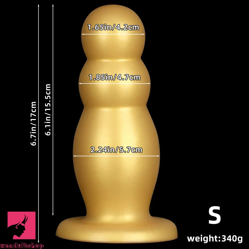 6.7in 10.23in Golden Silicone Extra Large Thick Butt Plug Dildo Butt Beads