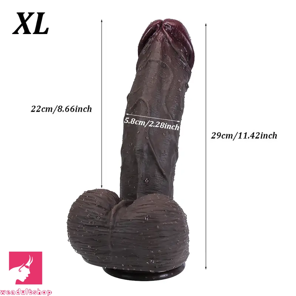 9.05in 9.84in 11.42in 12.6in Realistic Large Soft Silicone Cock Dildo