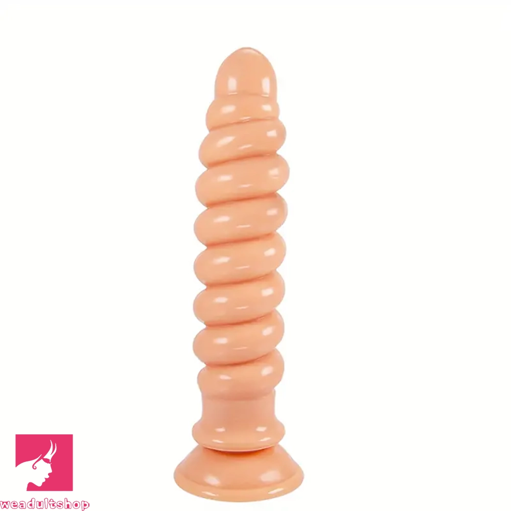 9in Anal Dildo With Thread Twists Flexible Spiral Anal Plug Clit Dilator