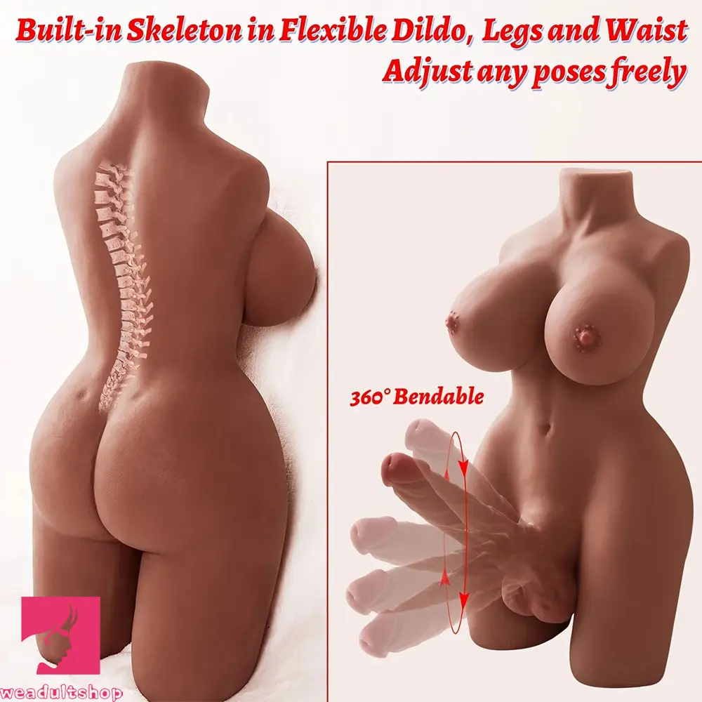 8.5in Big Dildo Realistic Breasts Clit Lifelike Transsexual Sex Doll Torso