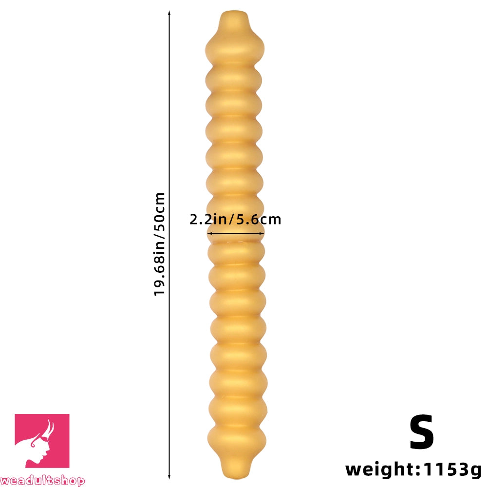 19.68in Silicone Long Large Double Head Threaded Fat Anal Plug Cock Dildo