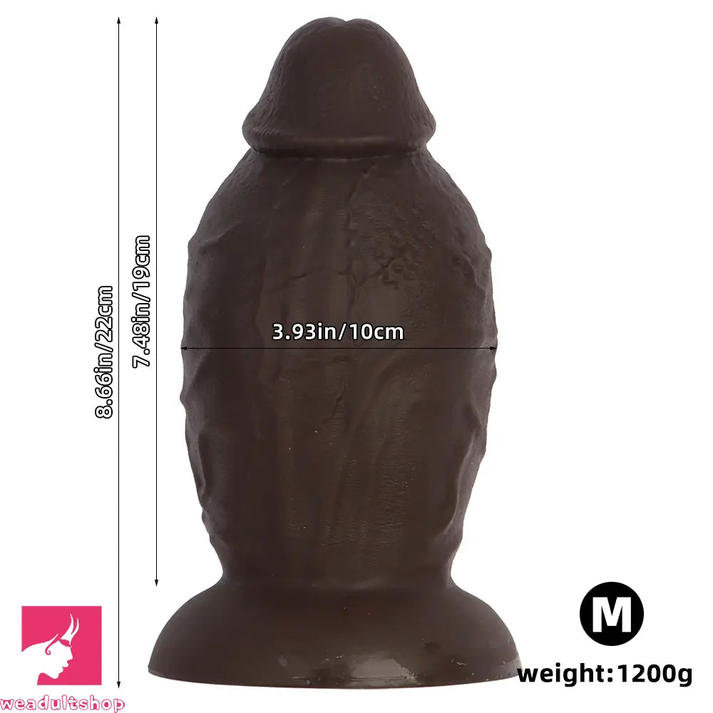 5.9in 8.66in 10.03in Coffee Eggless Large Anal Plug Penis Silicone Anal Dildo