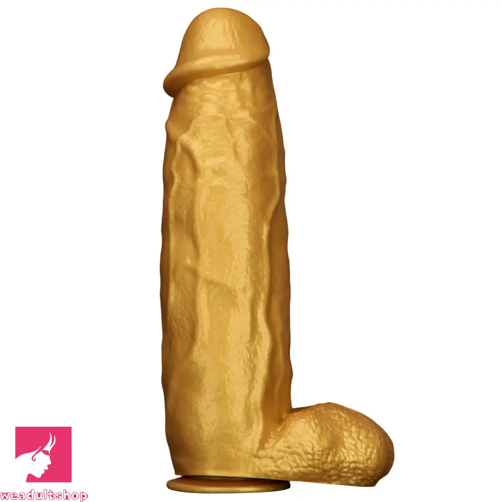 18.11in Gold Silicone Soft Huge Thick Long Dildo For Anus Vagina Cock