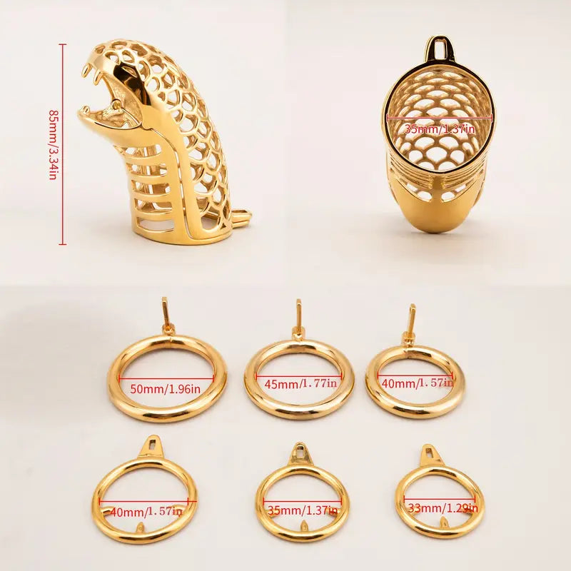 Stainless Steel Chastity Cage Keychain Hollow Male Continence Lock Cage