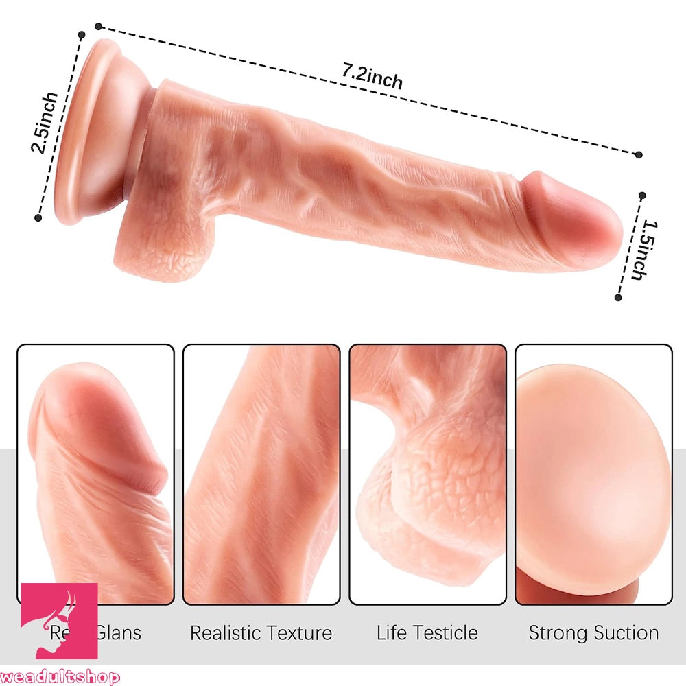 7.68in Realistic Dildo Female Vagina G-spot Stimulator Vaginal Massager