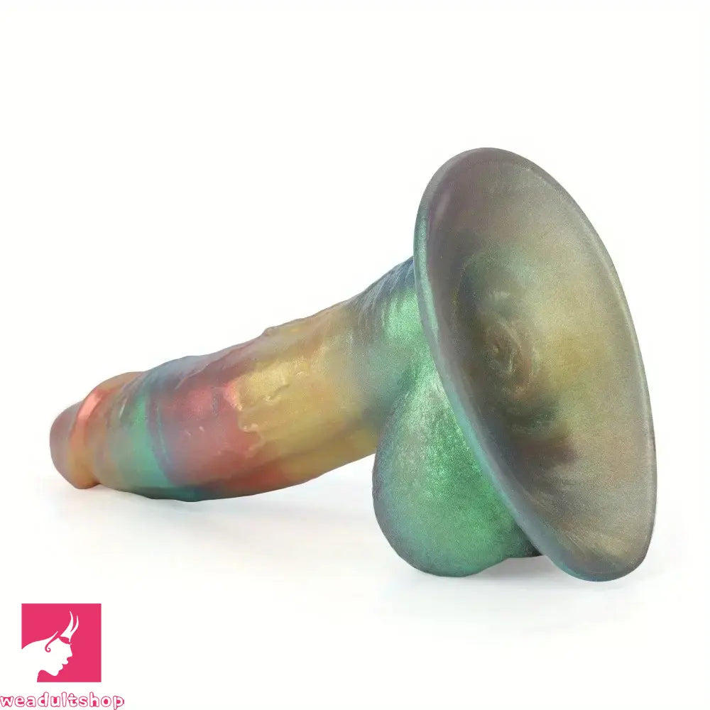 8.46in 9.84in Realistic Rainbow Fantasy Monster Soft Silicone Cock Dildo
