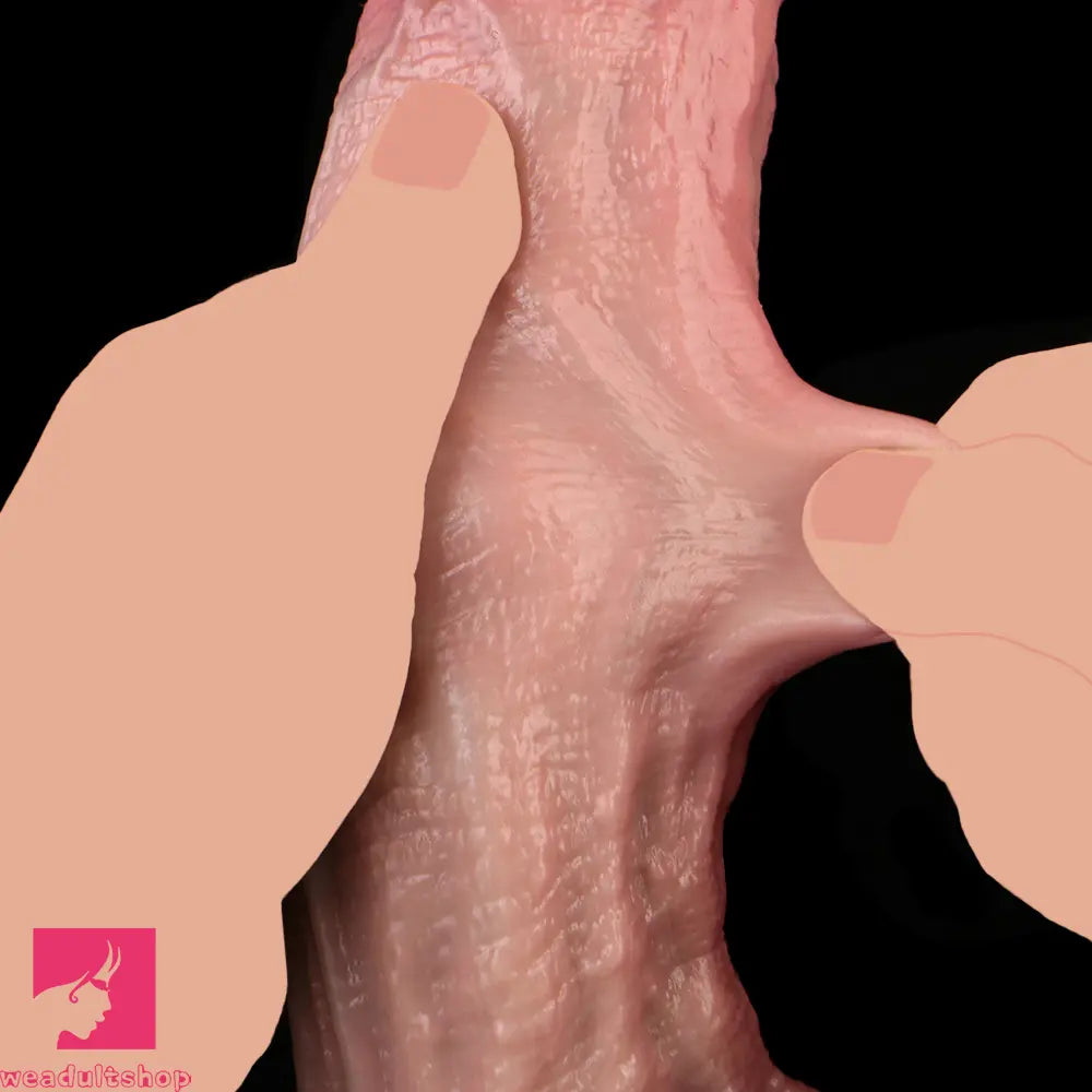 10.12in Double-layer Liquid Silicone Skin-like Soft Big Lifelike Cock Dildo