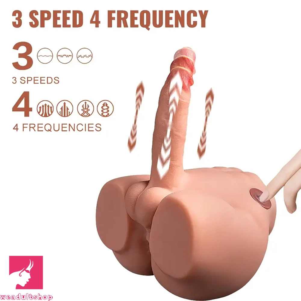 6.69in Lifelike Soft Silicone Thrusting Vibrating Dildo With Penis Sex Torso