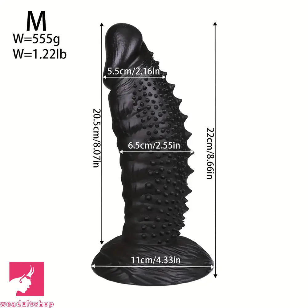 7.08in 8.66in 10.23in 11.81in 13.38in PVC Monster Large Barbed Particles Dildo