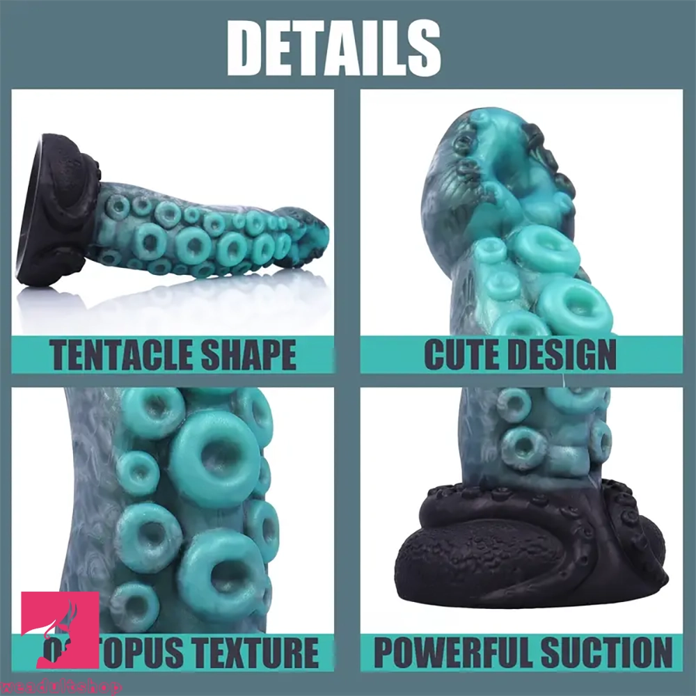8.67in Octopus Tentacle Soft Dong Real Silicone Dildo Suction-Cup Base