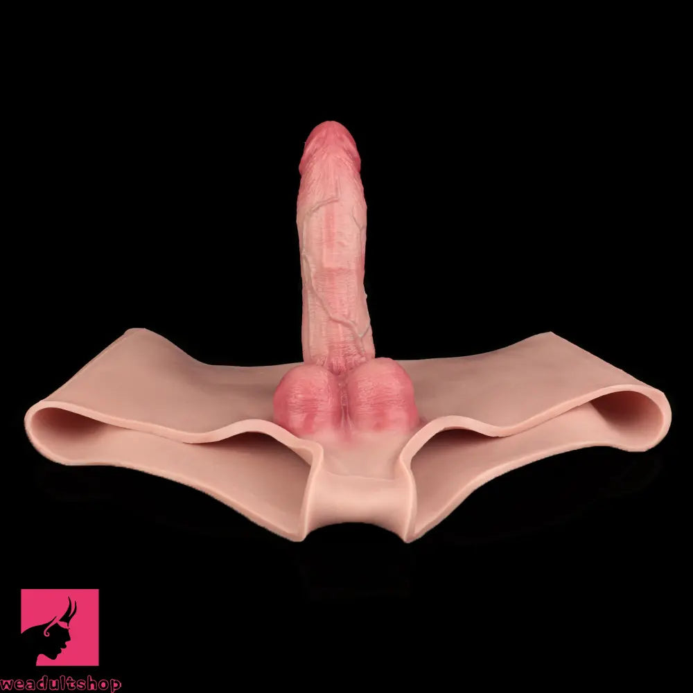 6.77in Hollow Penis Dildo Sleeve Silicone Soft Pants For Women Fucking
