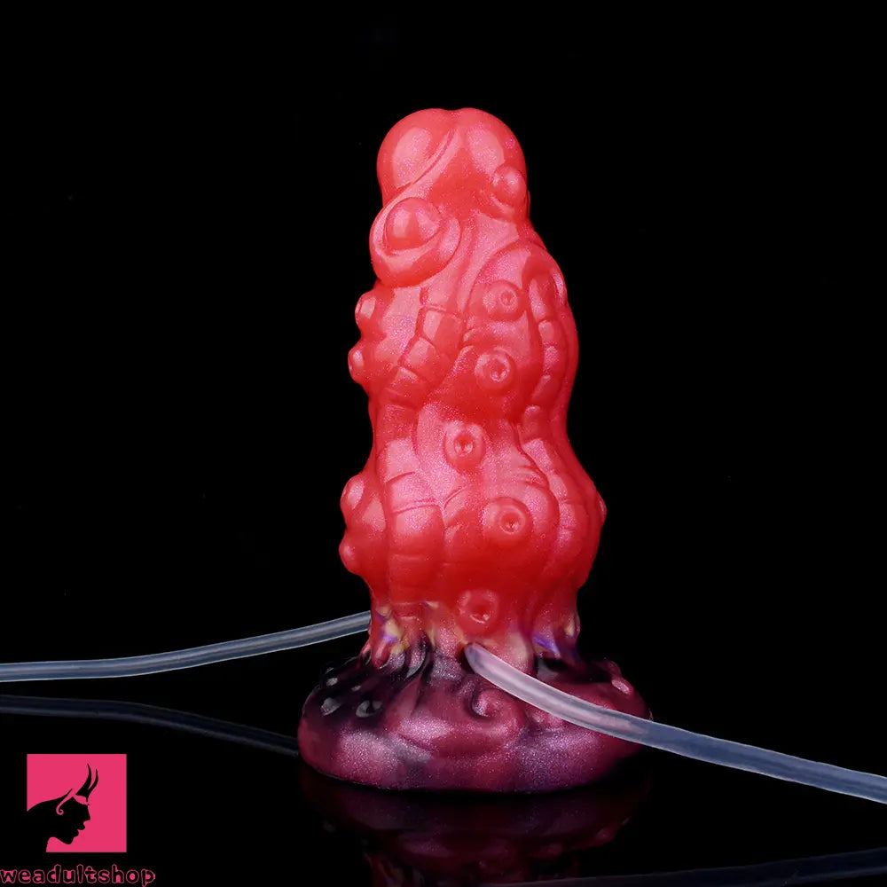 5.91in Fantasy Octopus Silicone Flexible Inflatable Spraying Water Dildo