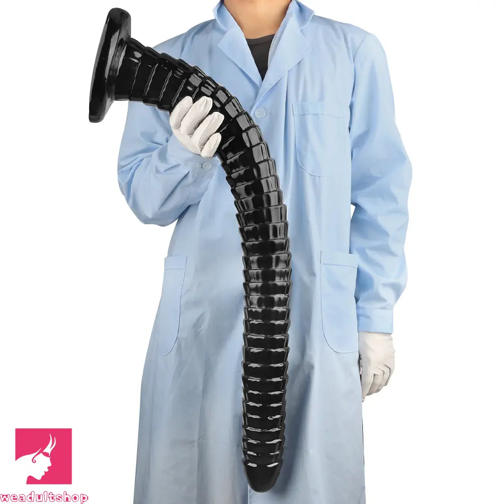 31.5in Black PVC Huge Long Masturbator For Women Gay Dildo Cock Toy