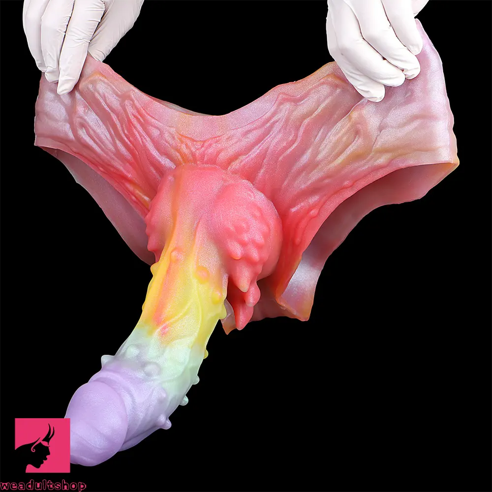9.37in Spiked Odd Monster Strap on Dildo Silicone Soft Hollow Cock Dildo
