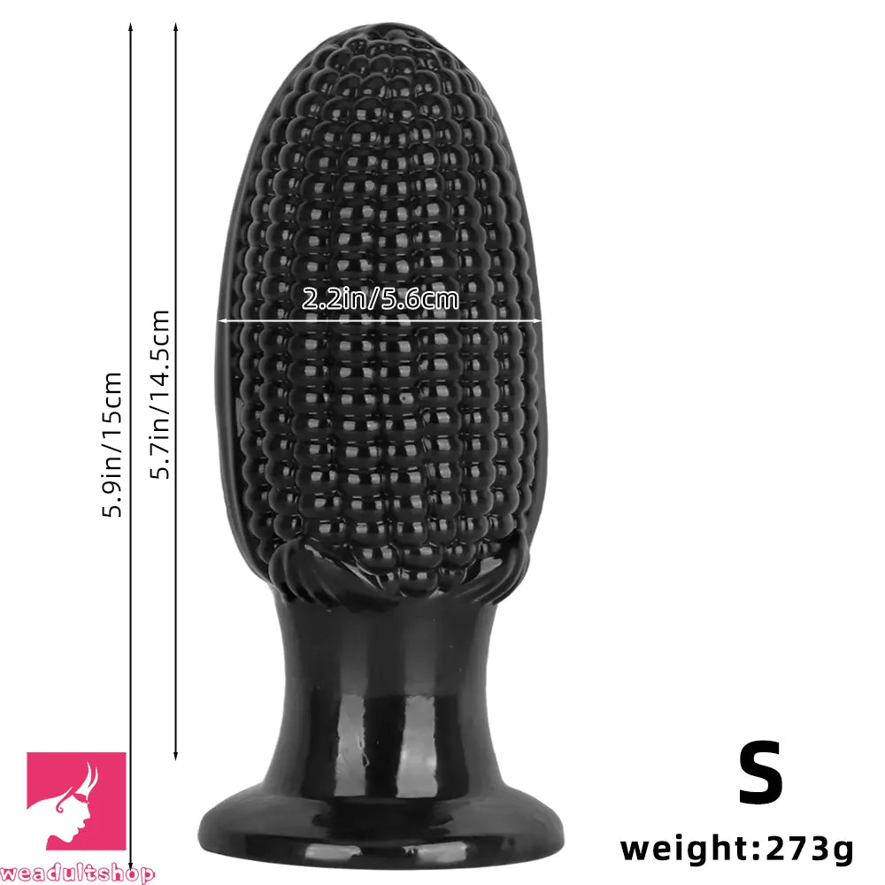 5.9in 6.7in 8.07in Black PVC Thread Granules Corn Dildo For Anal Cock