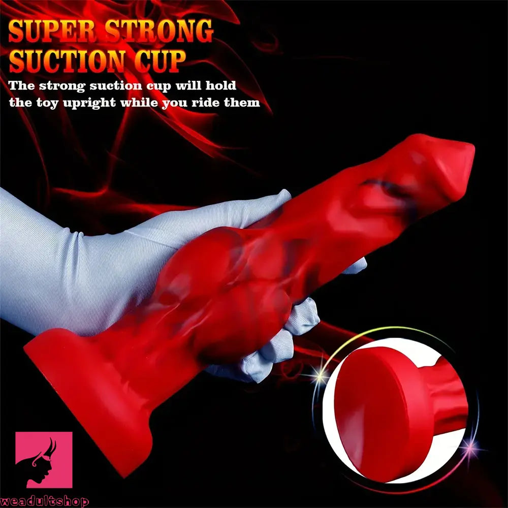 6.65in 7.63in 8.3in 9.25in 10.03in Red Black Odd Monster Dog Knot Dildo