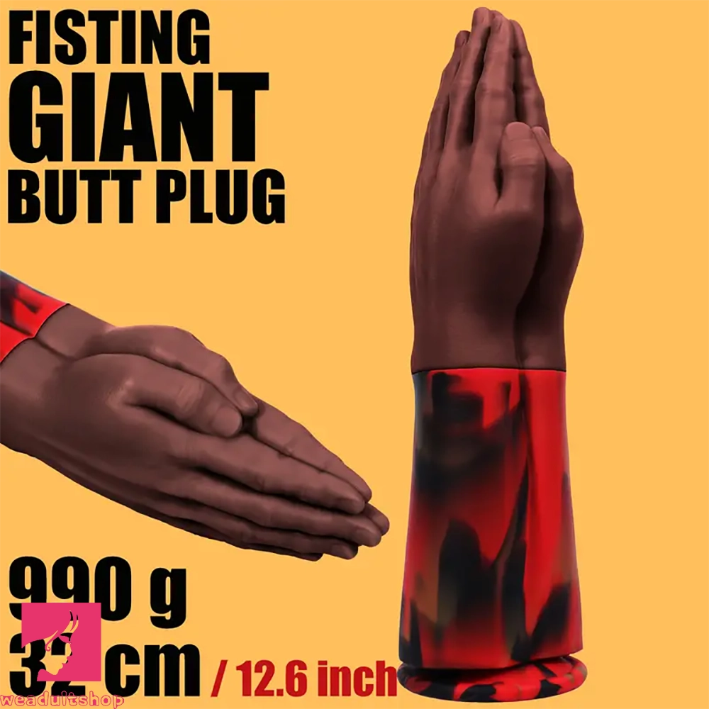 12.6in Double Fisting Realistic Hand Design Soft Liquid Silicone Cock Dildo